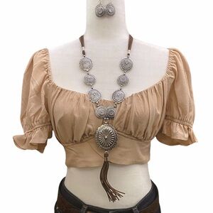 Back Tie Crop Top (TAUPE),crop top,cute girl‎ top,coquette top
